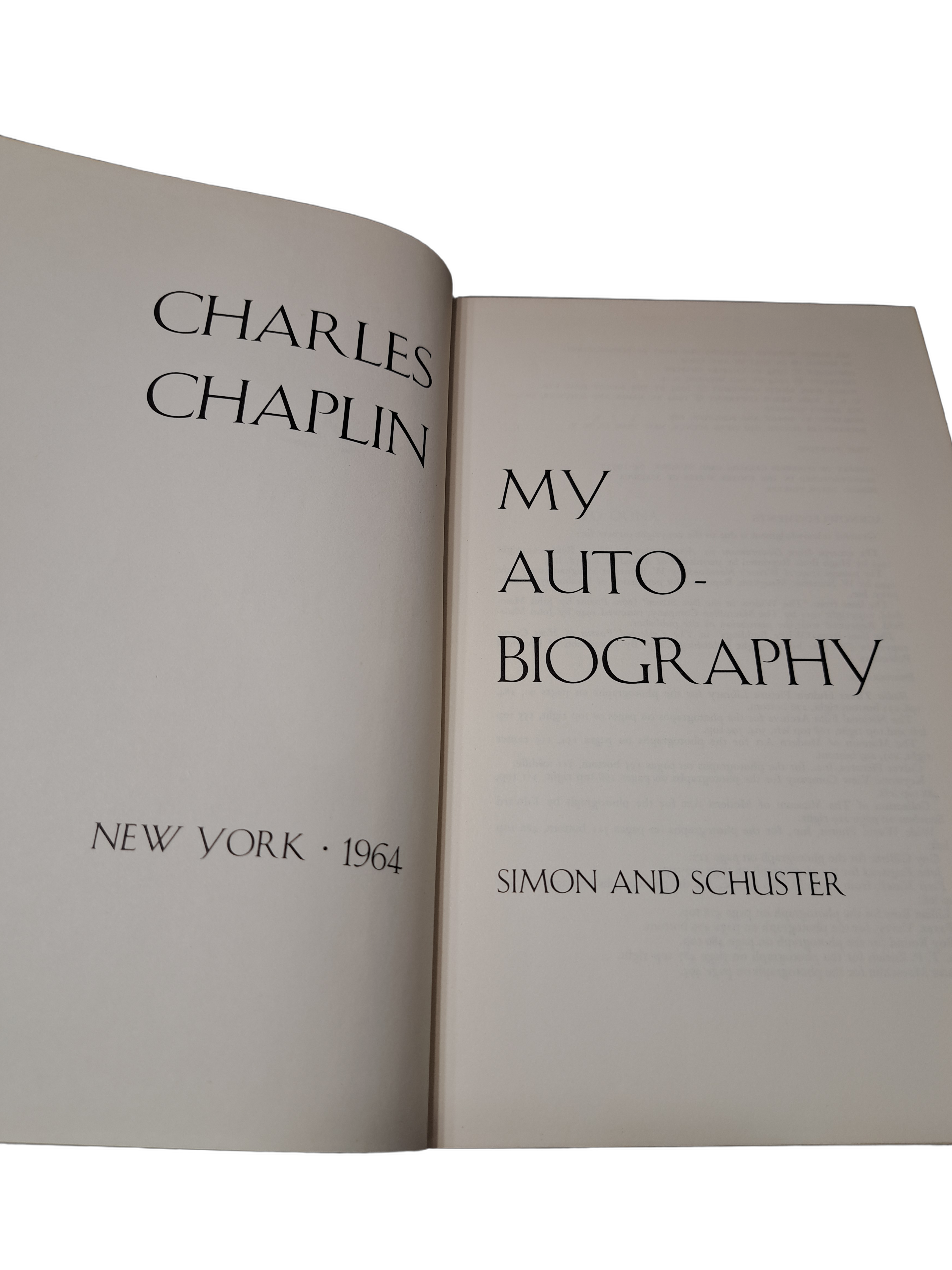 Vintage 1964 Charles Chaplin My Autobiography