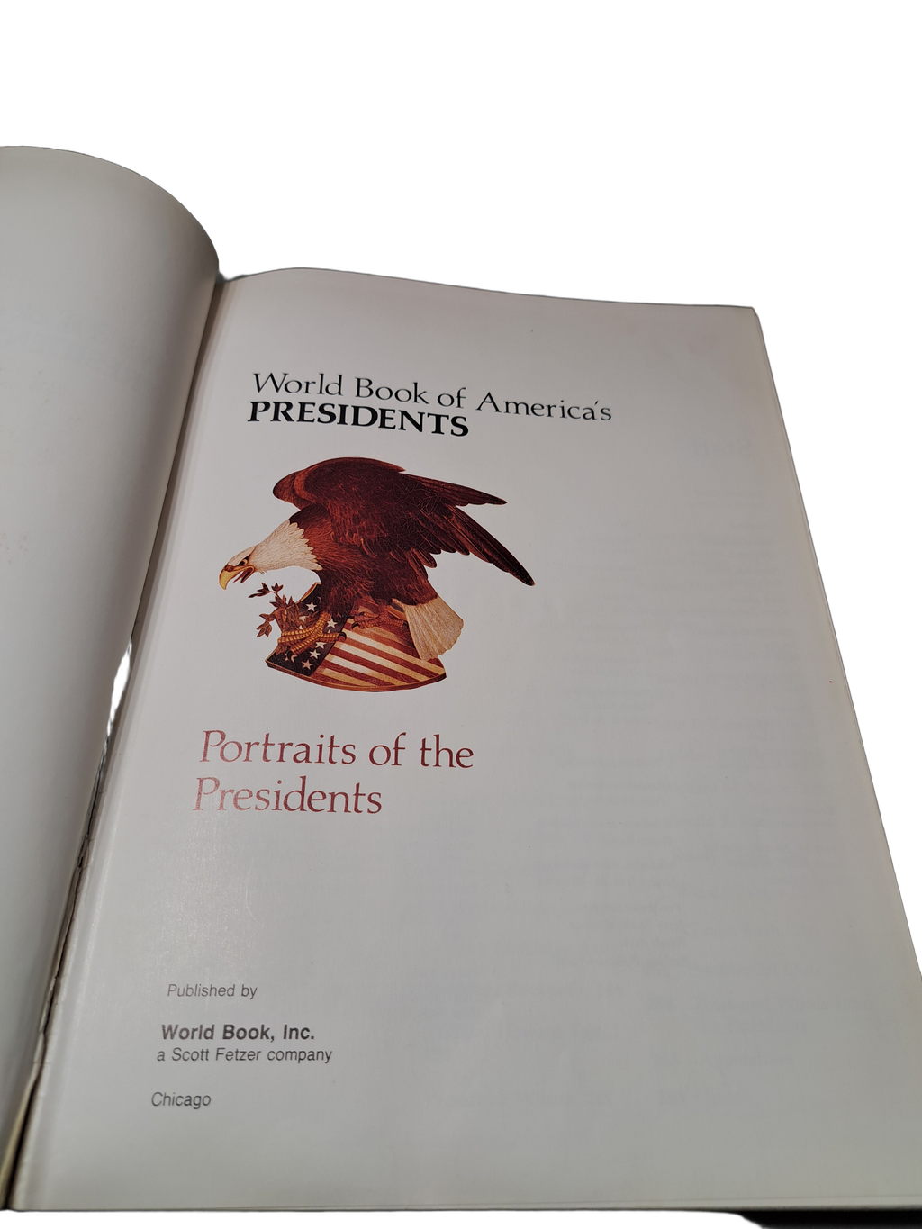 Vintage 1989 World Book of America's Presidents: Portraits of the Presidents