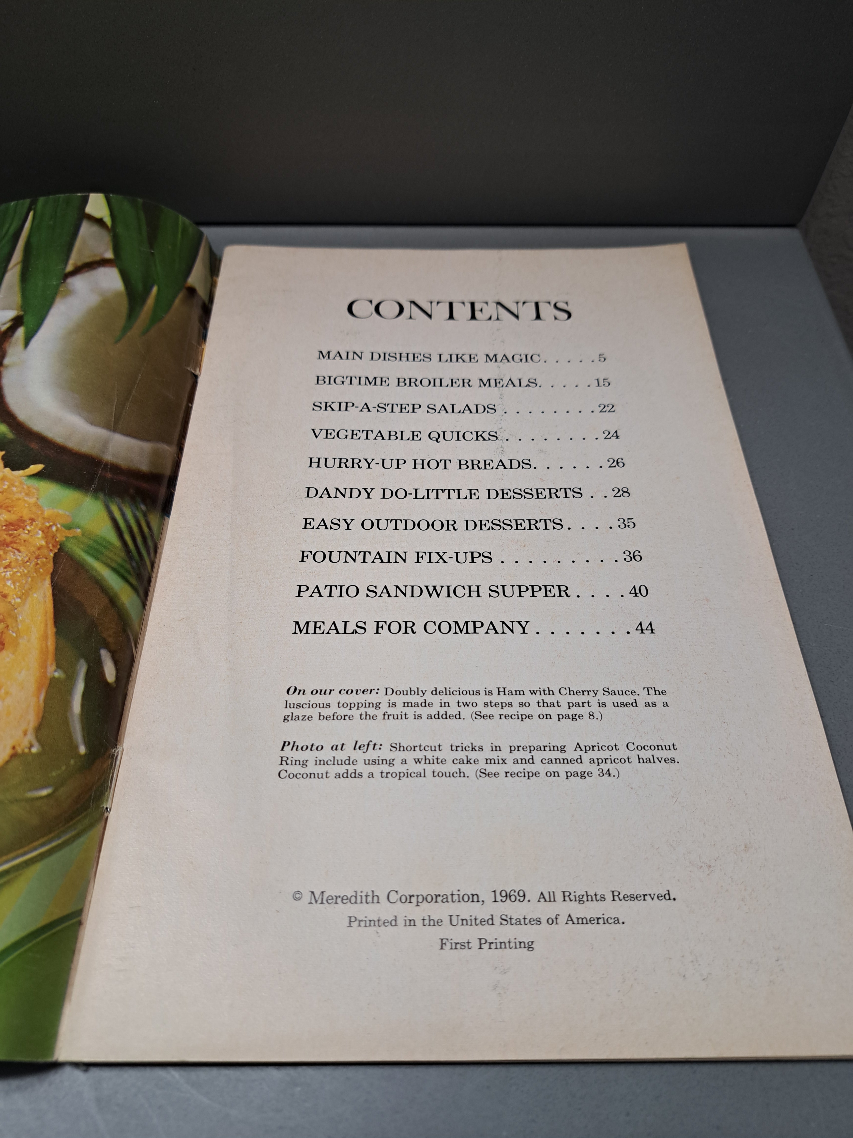 Vintage 1969 first printing of Shortcut Cooking cookbook