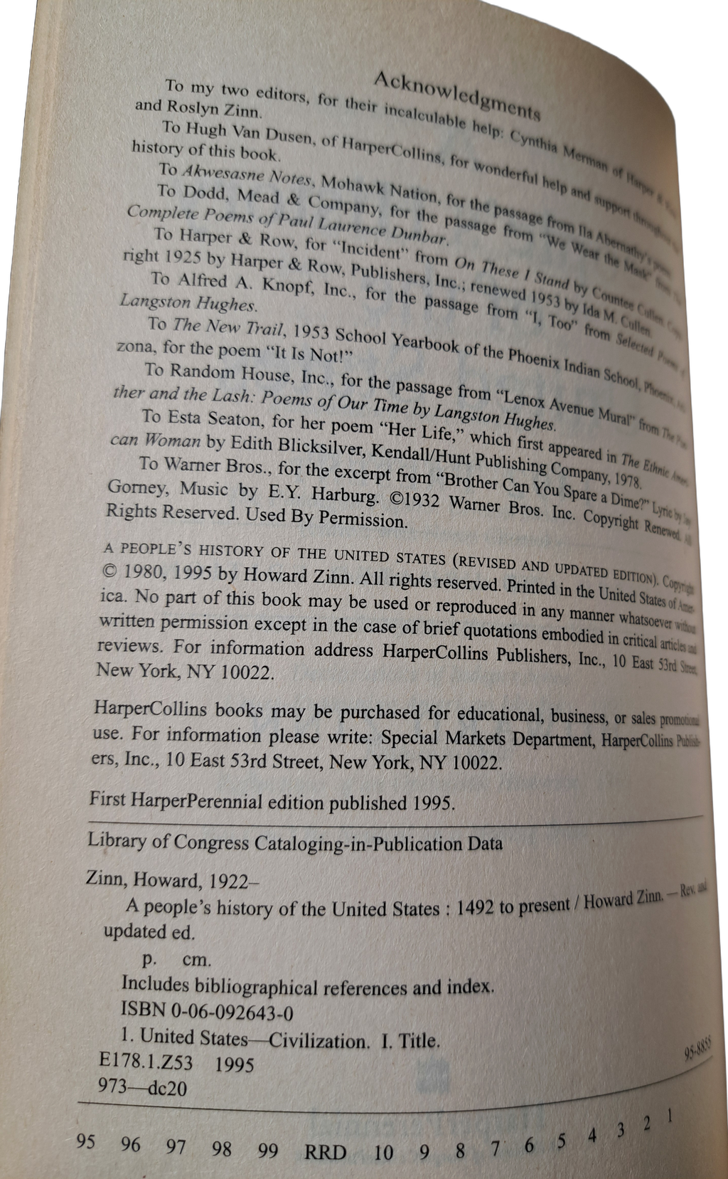 1995 A People's History of the United States 1492-Present