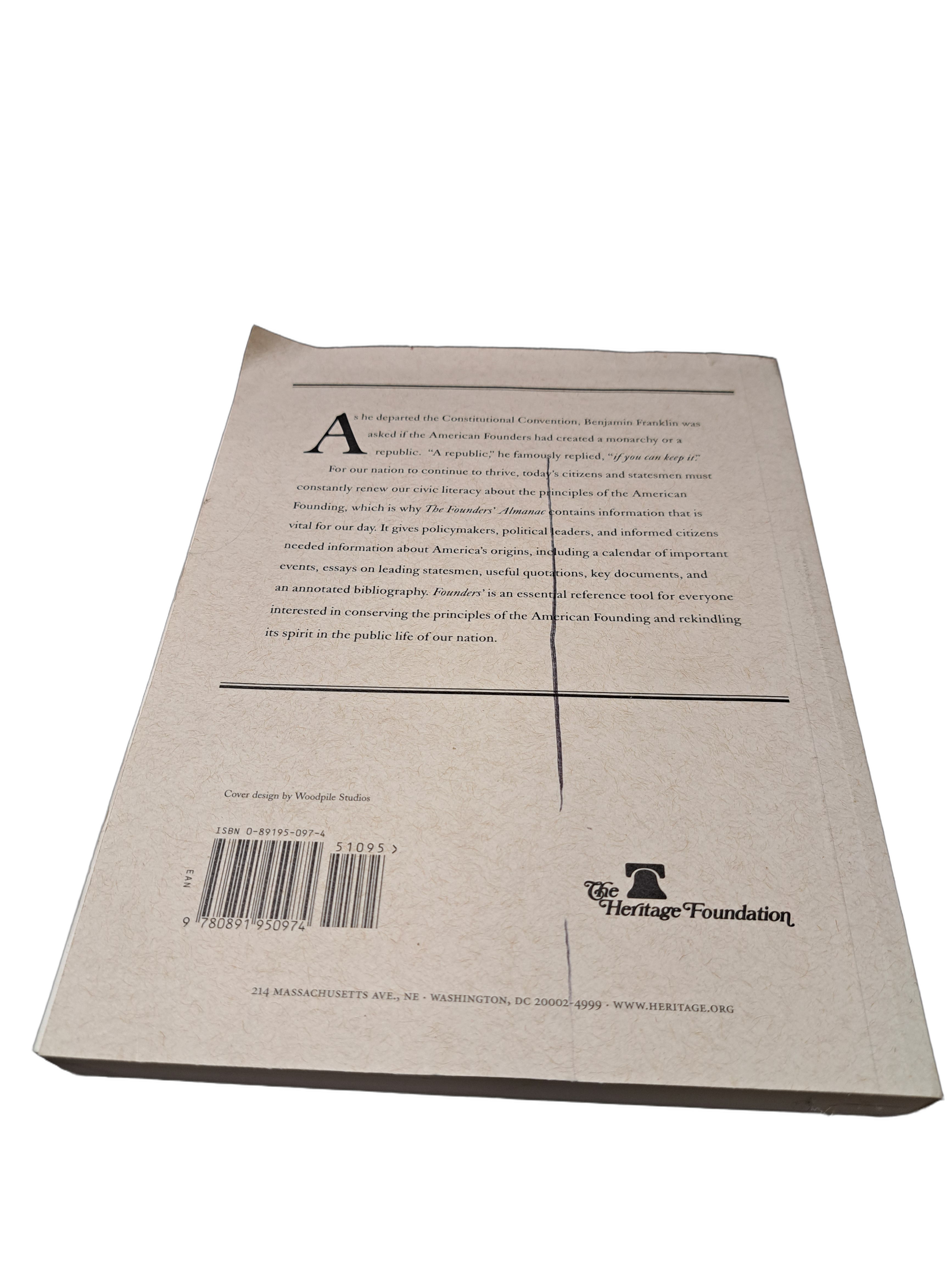 2001 first edition of The Founders' Almanac