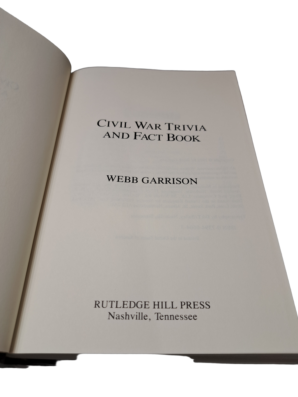 Vintage 1992 Civil War Trivia and Fact Book by Webb Garrison