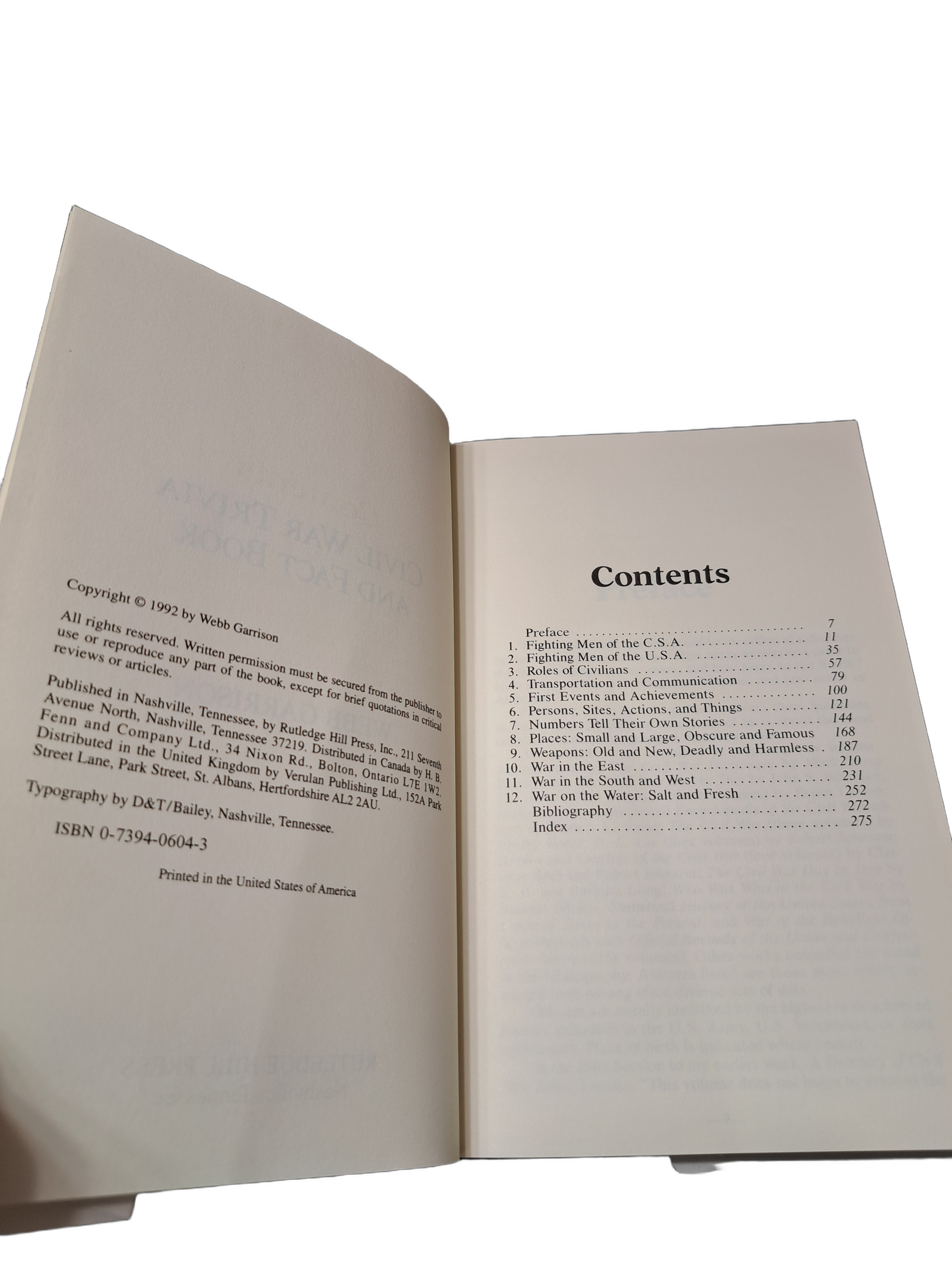 Vintage 1992 Civil War Trivia and Fact Book by Webb Garrison