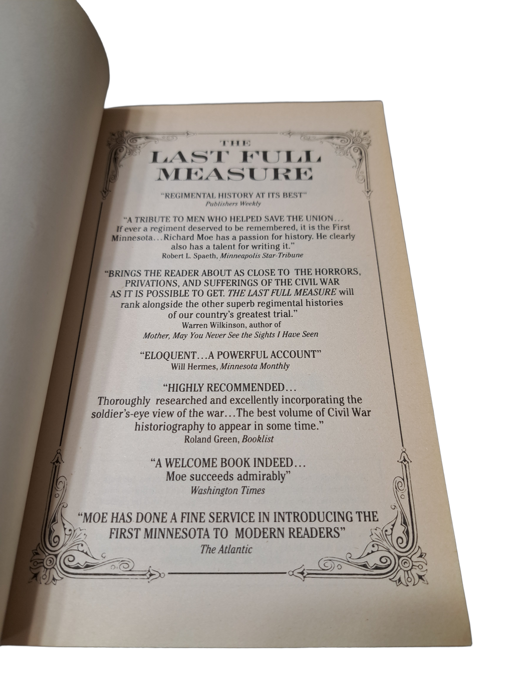 Vintage 1994 The Last Full Measure: The Life and Death of the First Minnesota Volunteers