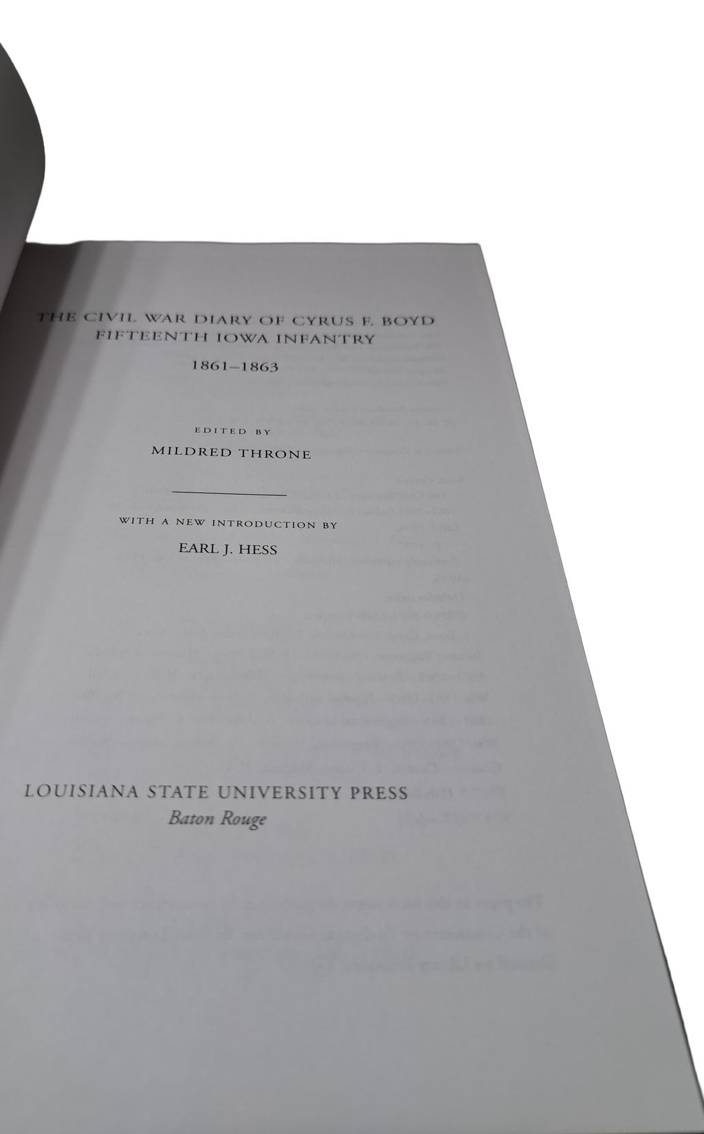 The Civil War Diary of Cyrus F Boyd Fifteenth Iowa Infantry 1861-1863