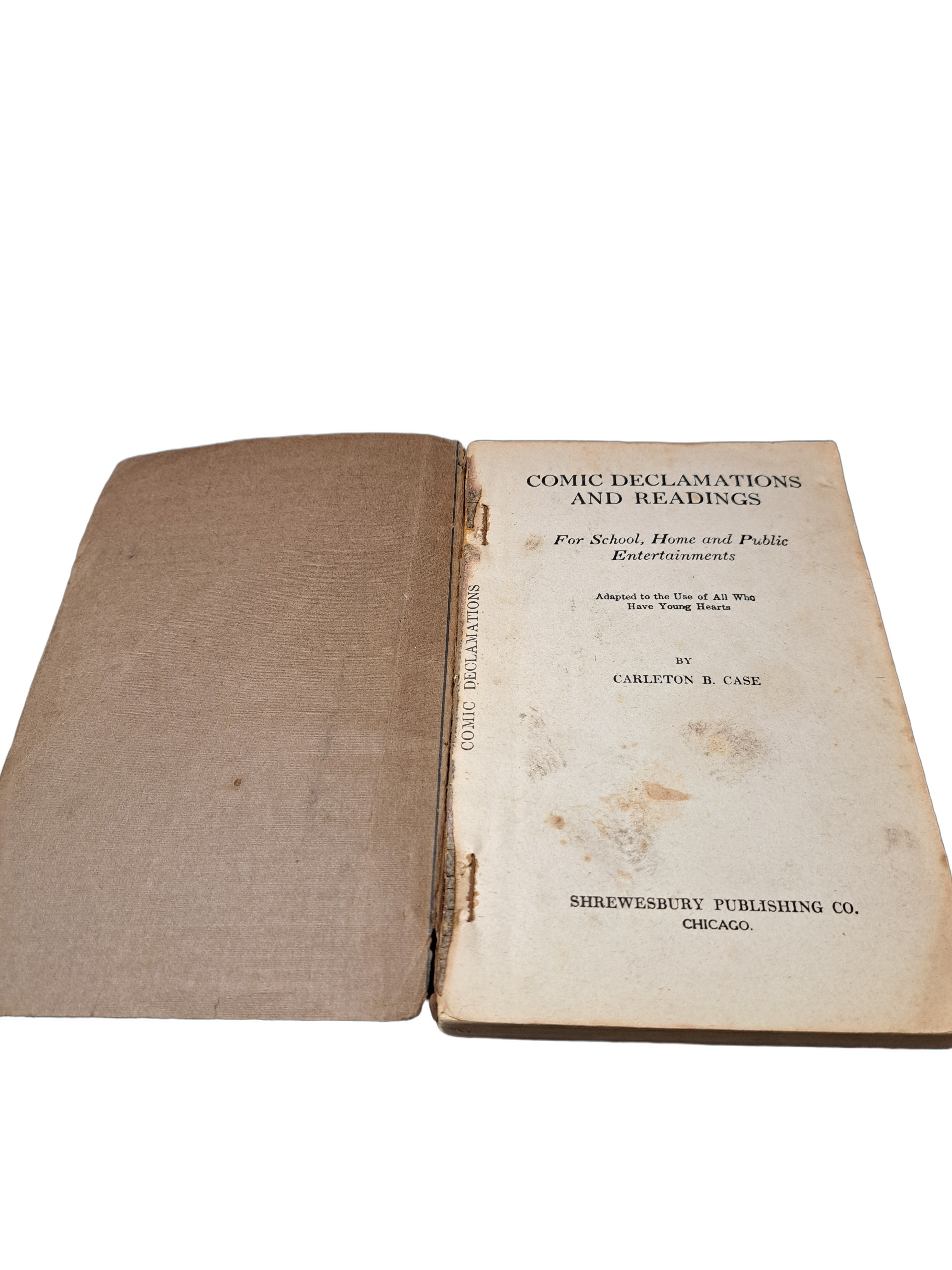 Rare 1916 Comic Declamations and Readings by Carleton B Case