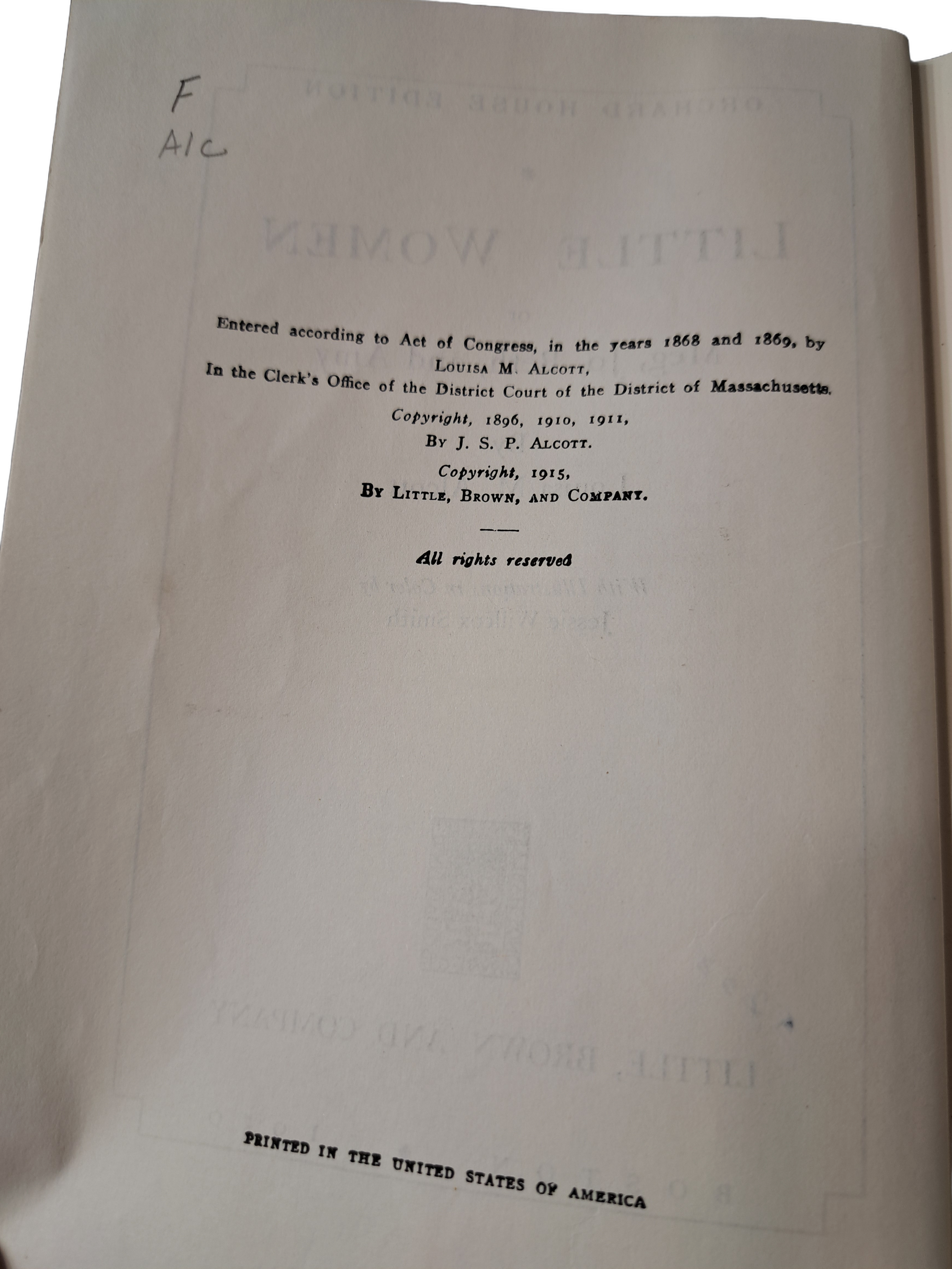 Vintage 1915 Little Women by Louisa M Alcott
