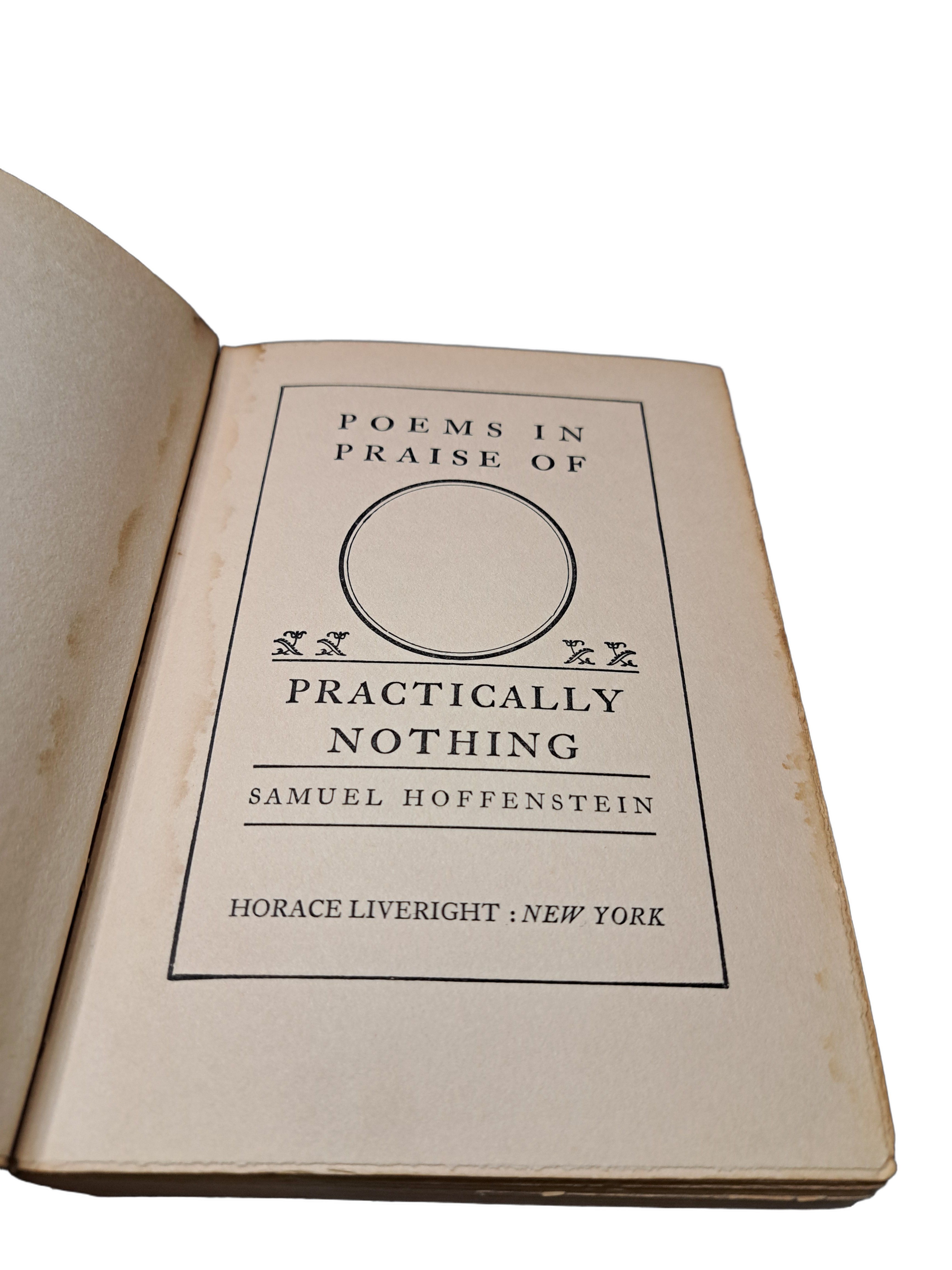 Vintage 1931 printing of Poems in Praise of Practically Nothing by Samuel Hoffenstein