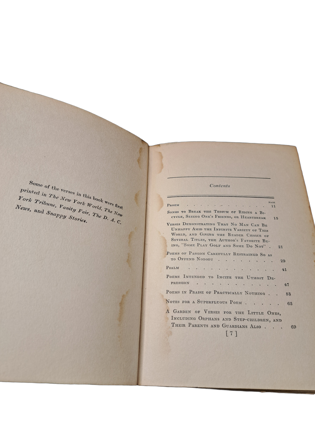 Vintage 1931 printing of Poems in Praise of Practically Nothing by Samuel Hoffenstein
