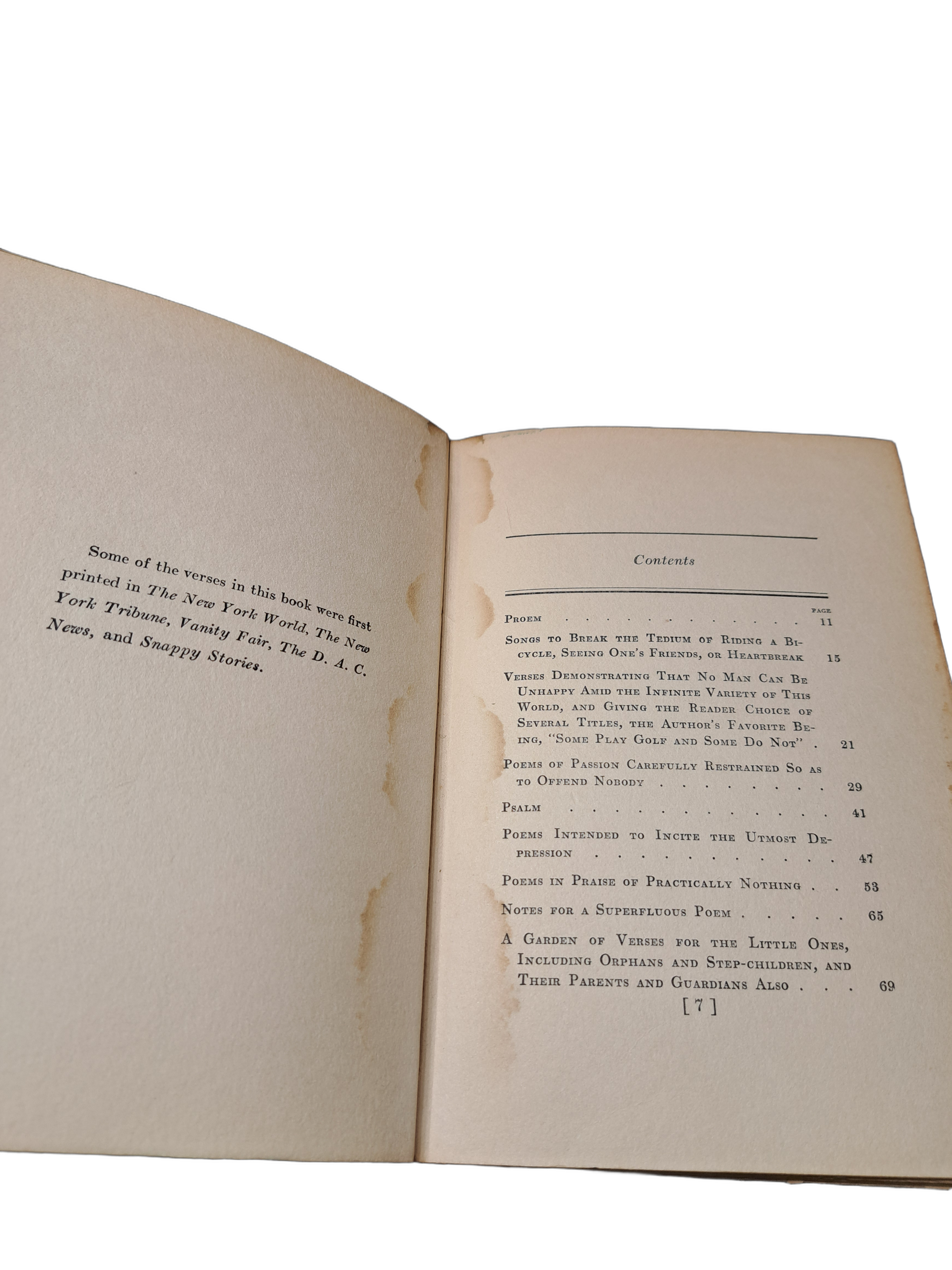 Vintage 1931 printing of Poems in Praise of Practically Nothing by Samuel Hoffenstein