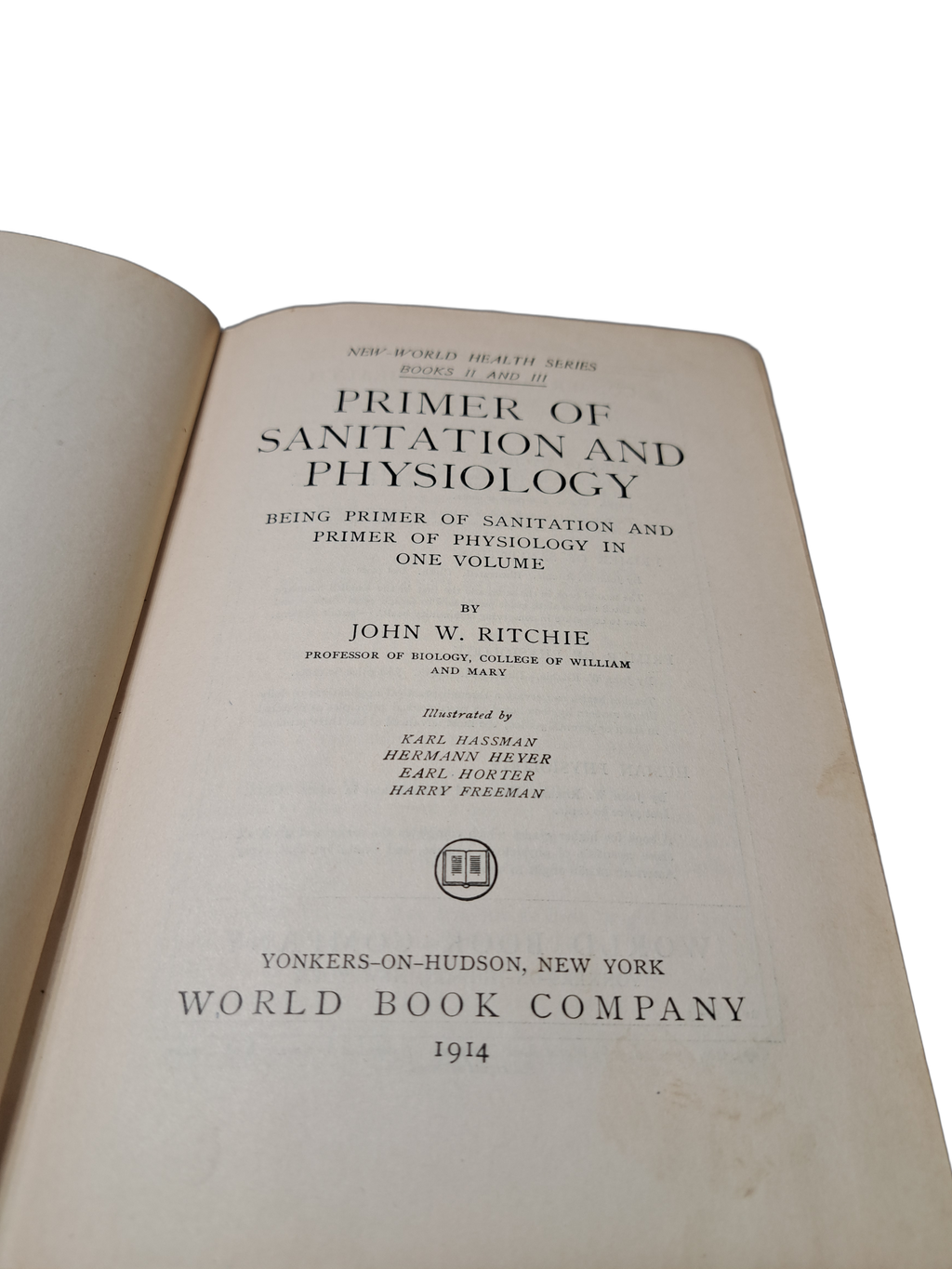 Vintage 1913 Primer of Sanitation and Physiology by John W Ritchie