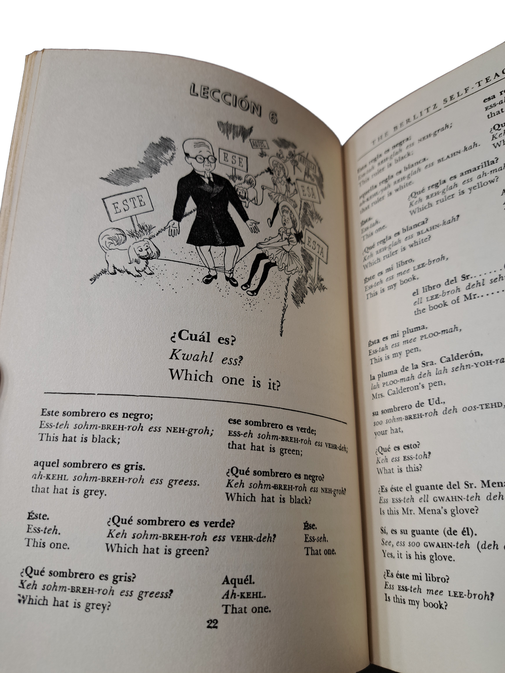 Vintage 1949 The Berlitz Self-Teacher: Spanish
