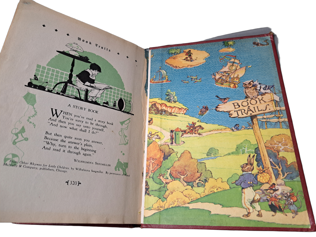 Vintage 1928 Book Trails for Baby Feet. Beautifully illustrated children's stories.