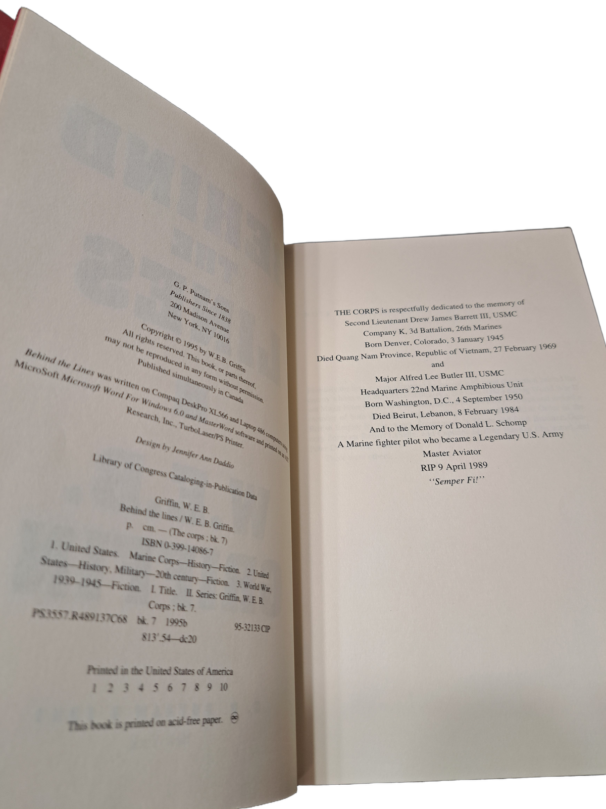 Vintage 1995 Behind the Lines: A Corps Novel by W.E.B. Griffin