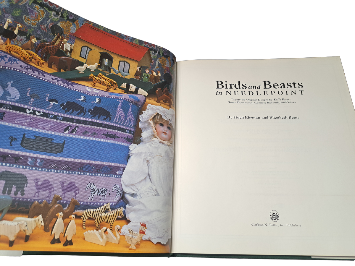Vintage 1989 Birds and Beasts in Needlepoint