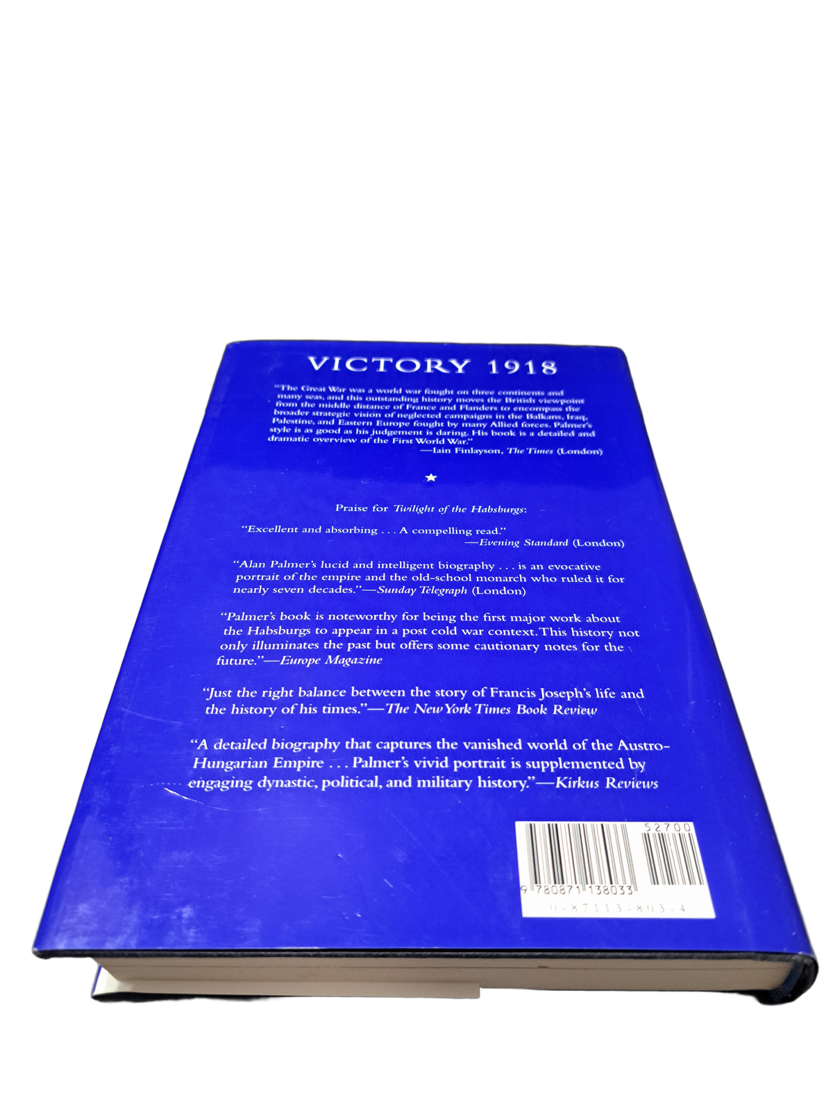 1998 first American edition of Victory, 1918 by Alan Palmer