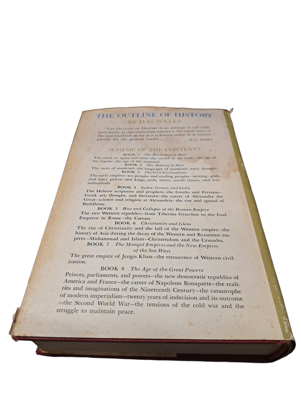 Vintage 1961 The Outline of History Volume 1 by H. G. Wells