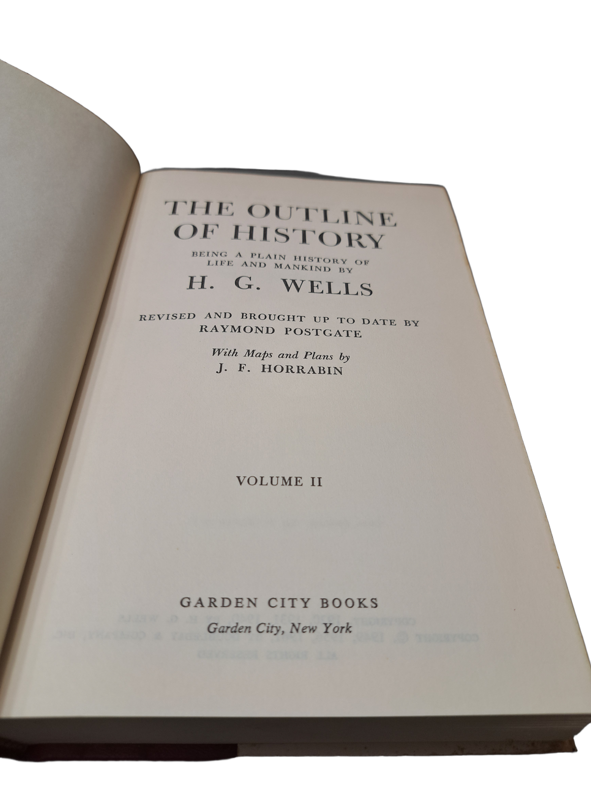 Vintage 1961 The Outline of History Volume 2 by H. G. Wells