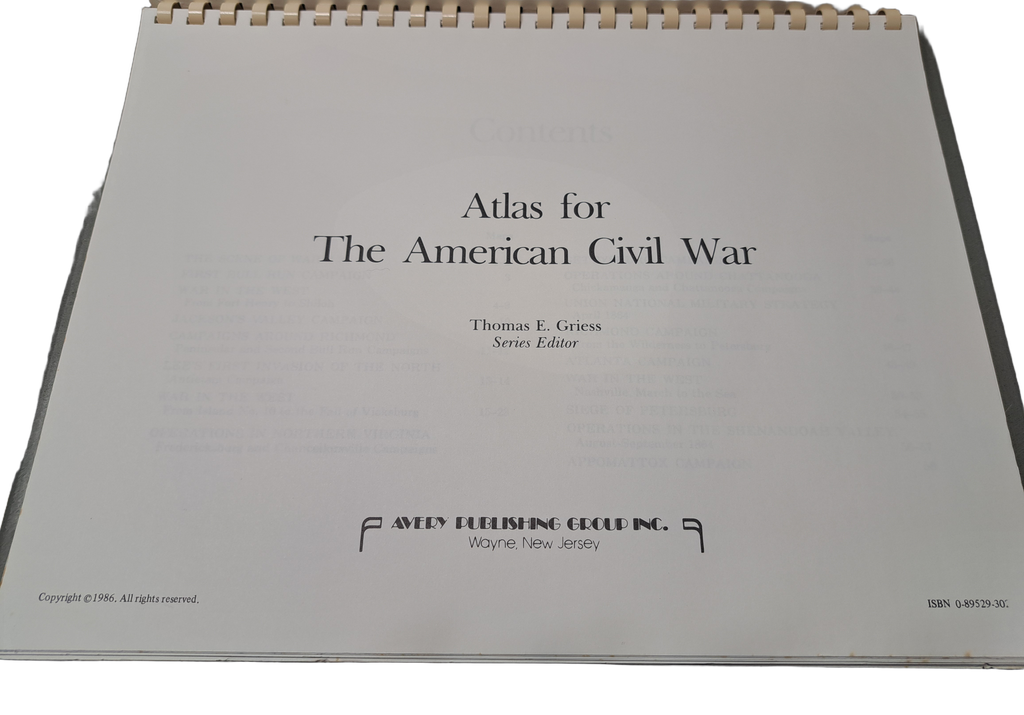 Vintage 1986 West Point Atlas for the American Civil War