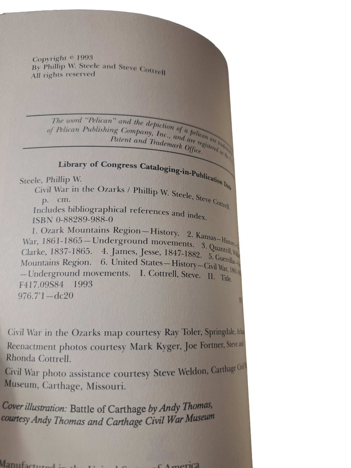 Vintage 1993 Civil War in the Ozarks