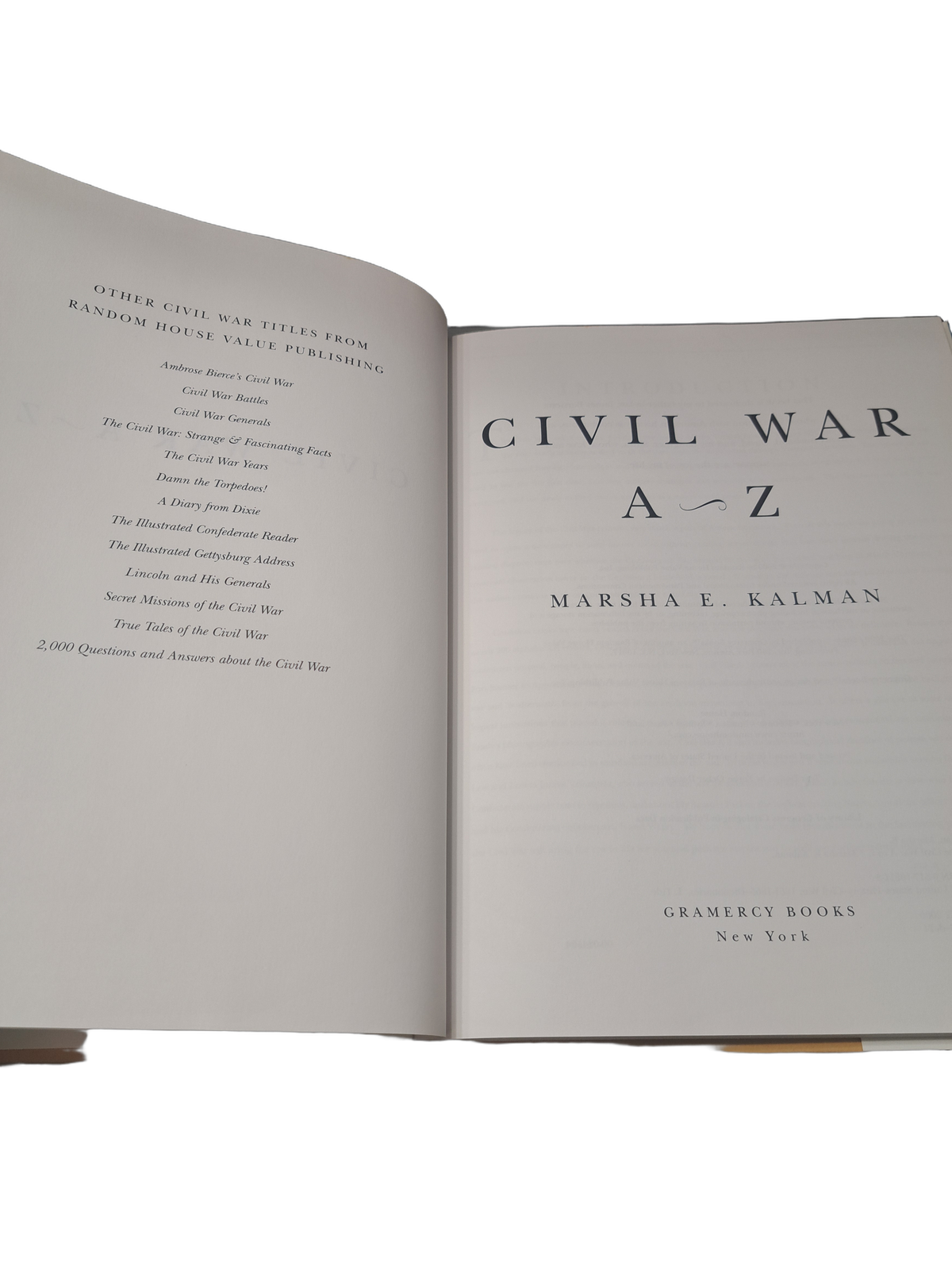 2000 Civil War A-Z by Marsha E Kalman