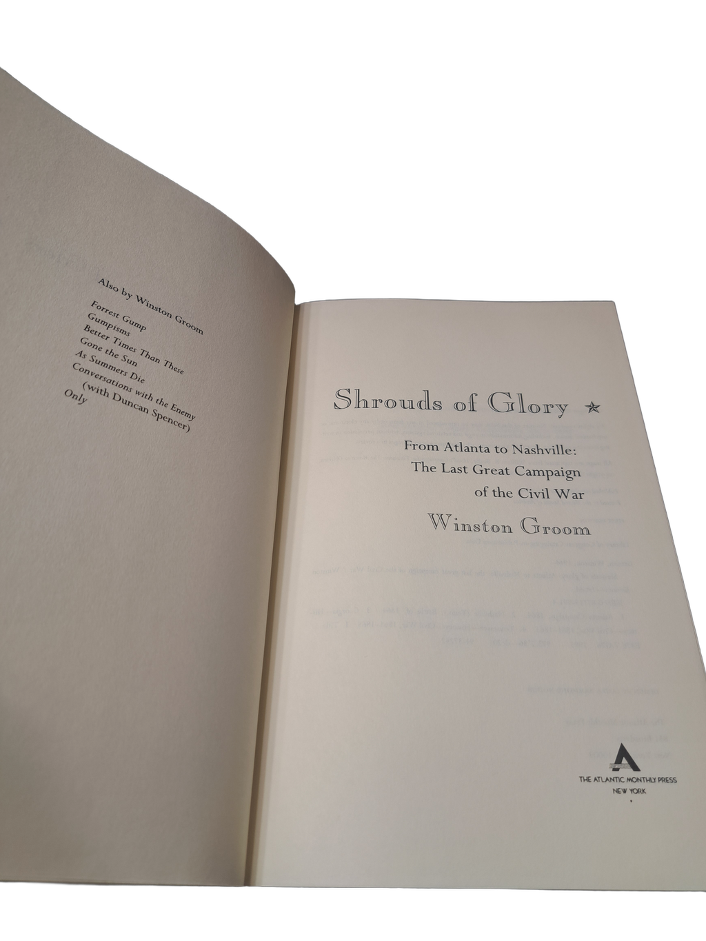 Vintage 1995 Shrouds of Glory by Winston Groom