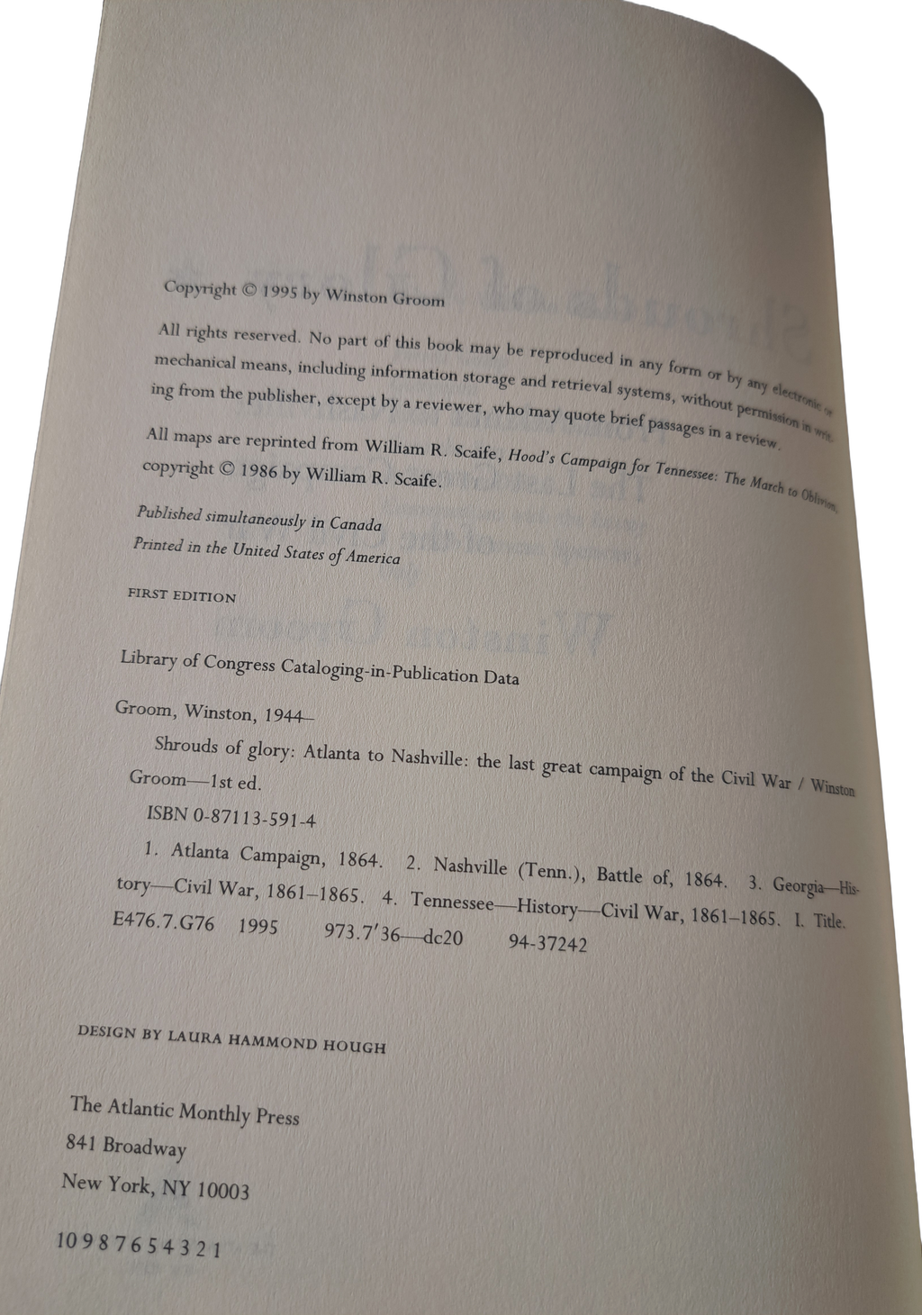 Vintage 1995 Shrouds of Glory by Winston Groom