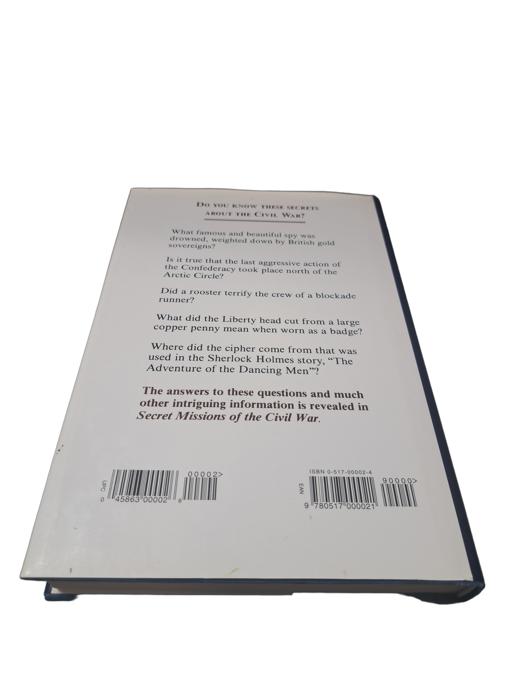 Vintage 1990 edition of Secret Missions of the Civil War