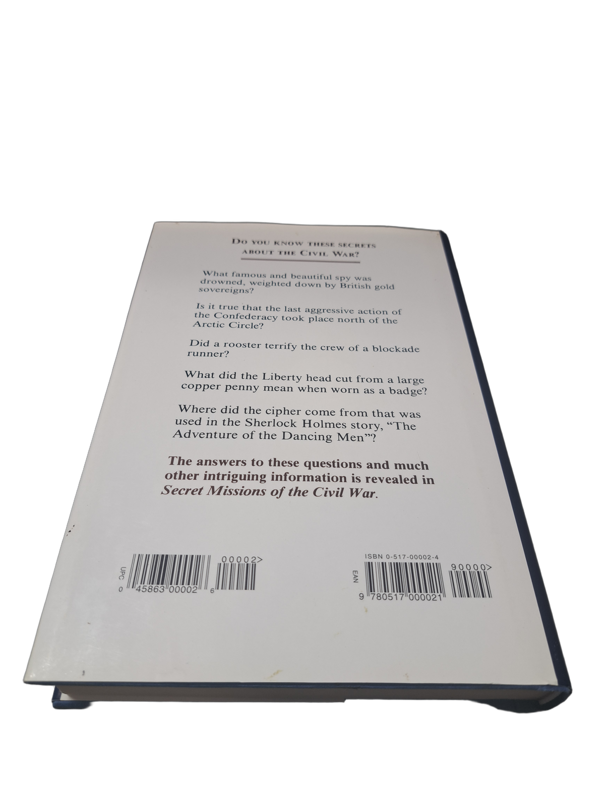 Vintage 1990 edition of Secret Missions of the Civil War