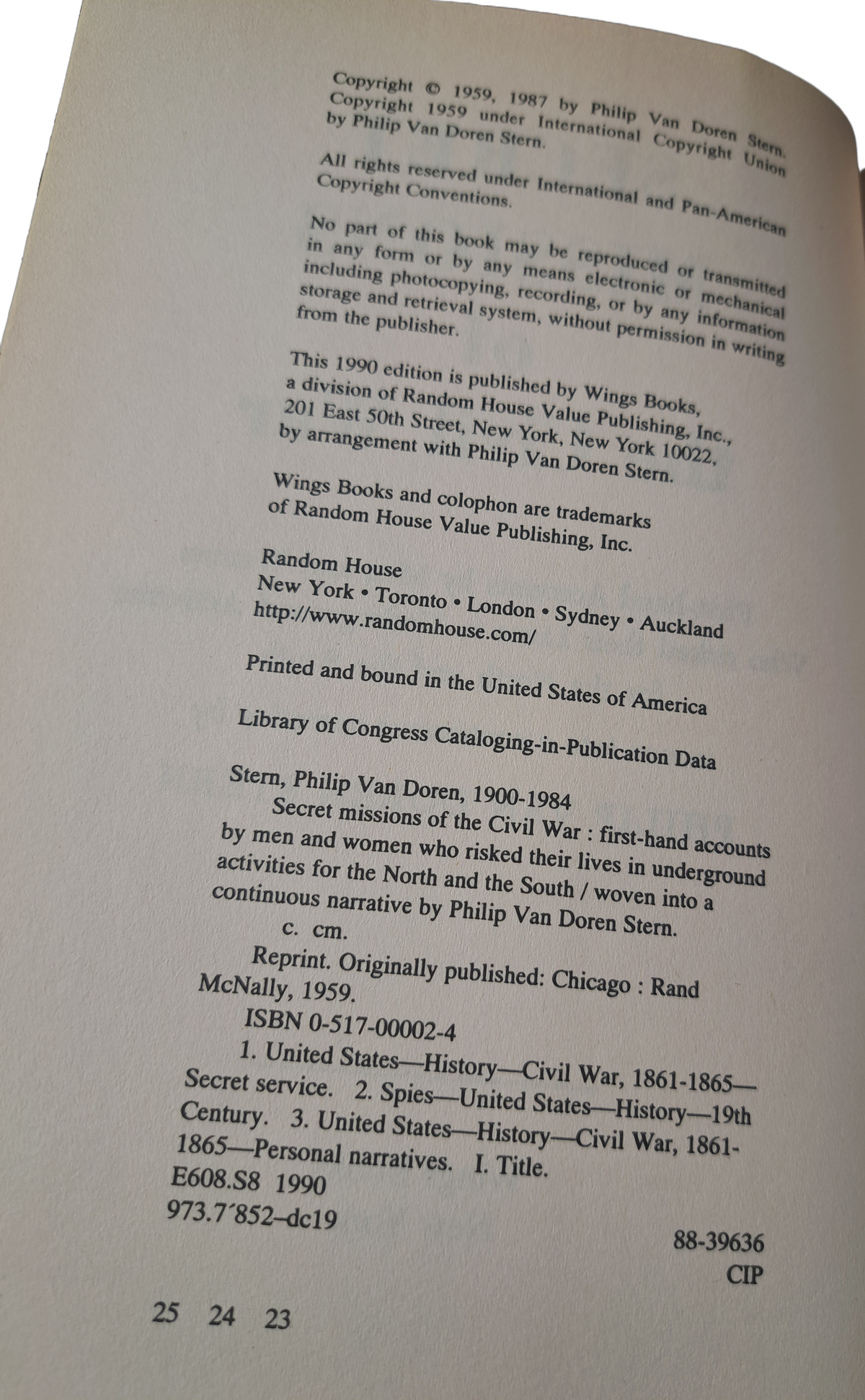 Vintage 1990 edition of Secret Missions of the Civil War