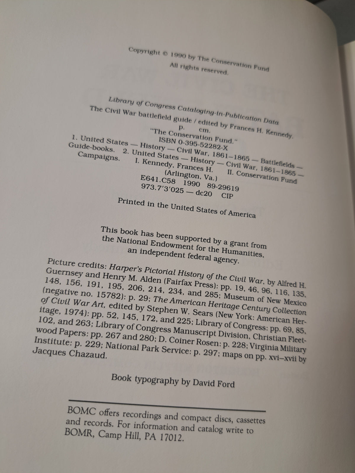 Vintage 1990 The Civil War Battlefield Guide, The Conservation Fund