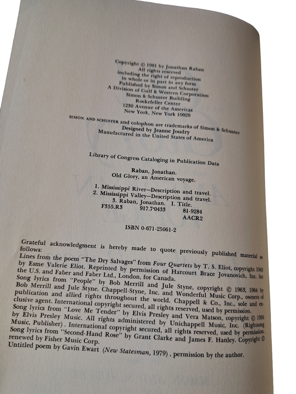 Vintage 1981 Old Glory: An American Voyage by Jonathan Raban