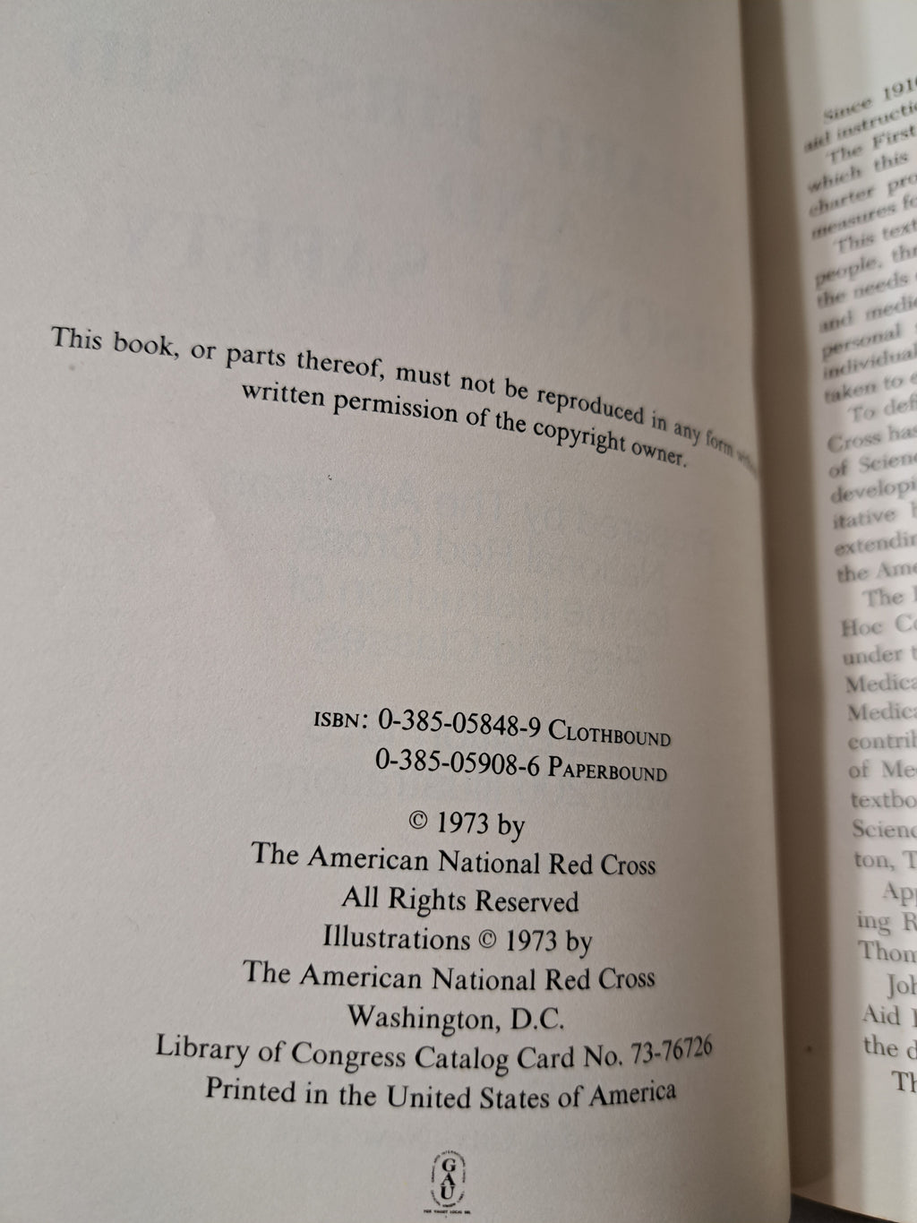 Vintage 1976 American Red Cross: Standard First Aid & Personal Safety