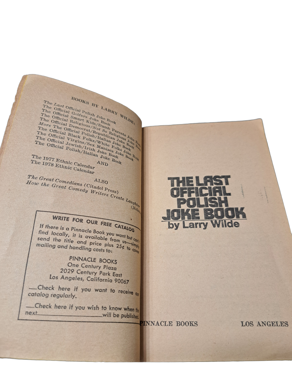 Vintage 1977 first printing of The Last Official Polish Joke Book