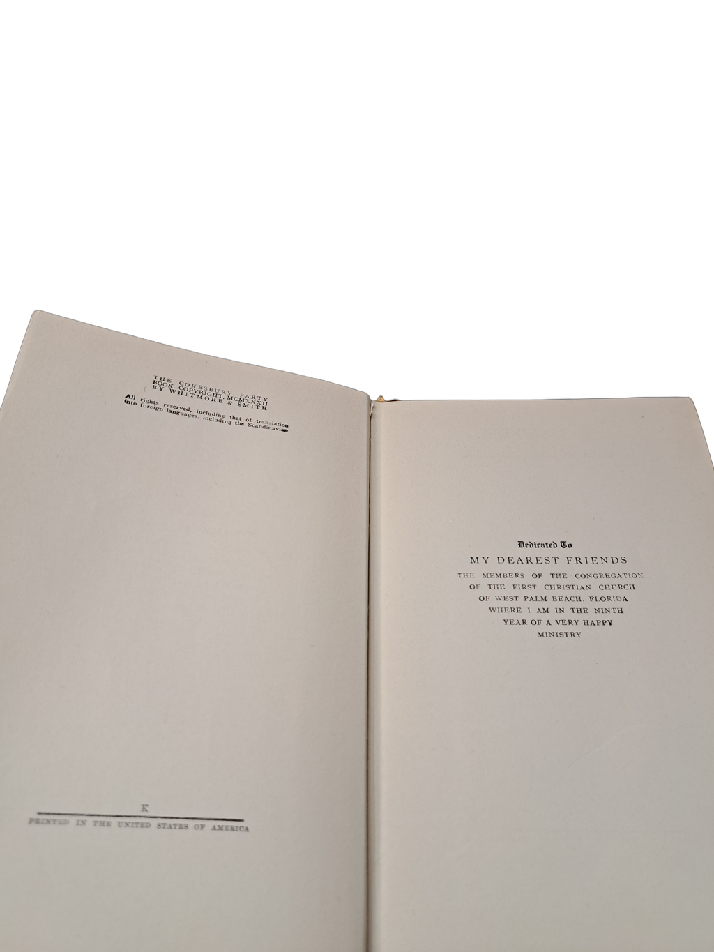 Vintage 1932 The Cokesbury Party Book compiled by Arthur M Depew