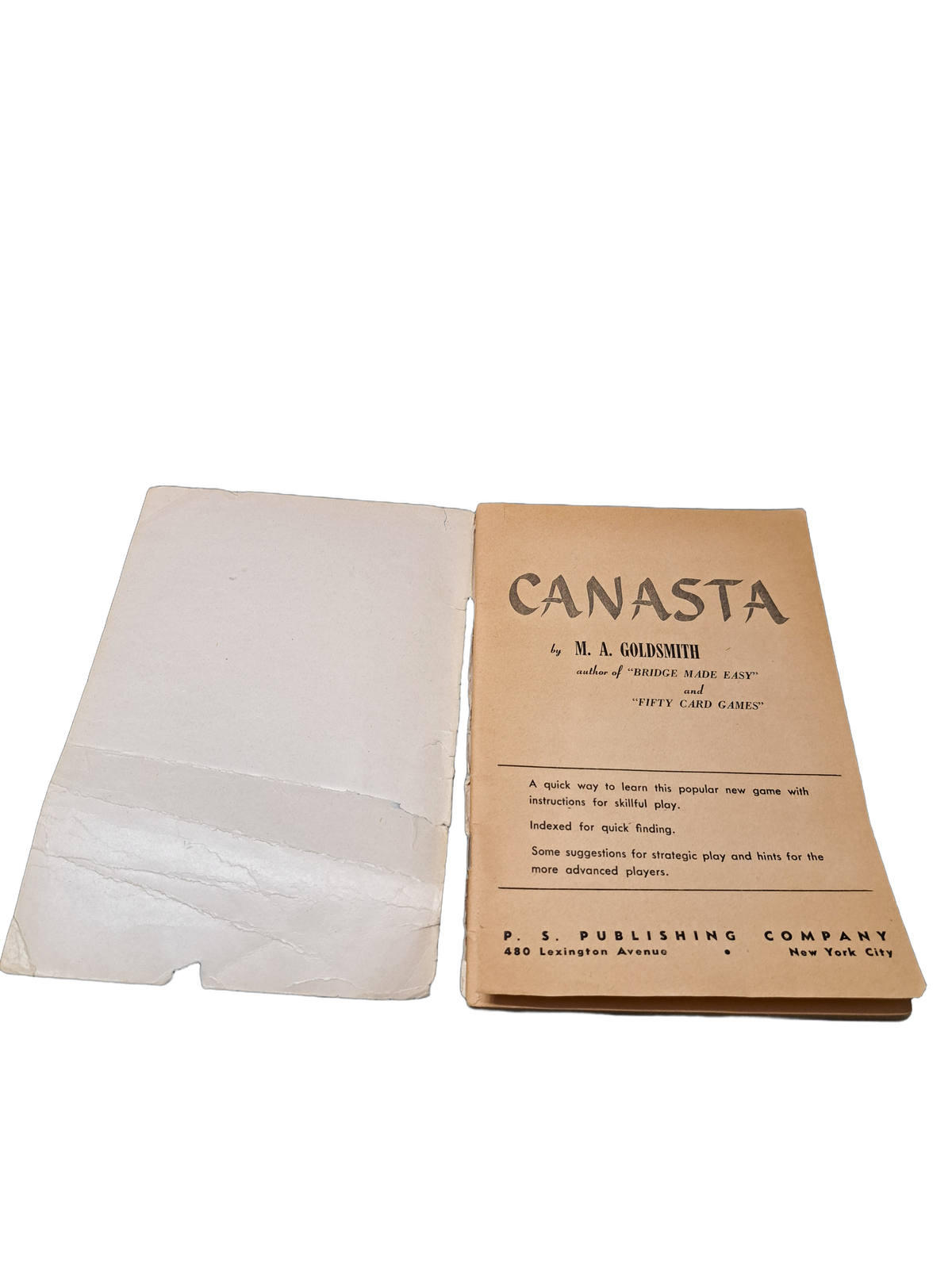 Vintage 1949 Official Canasta Strategy & Expert Play by M A Goldsmith