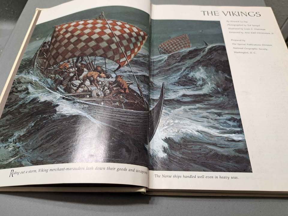 Vintage 1982 first printing of The Vikings by Howard La Fay. National Geographic Society