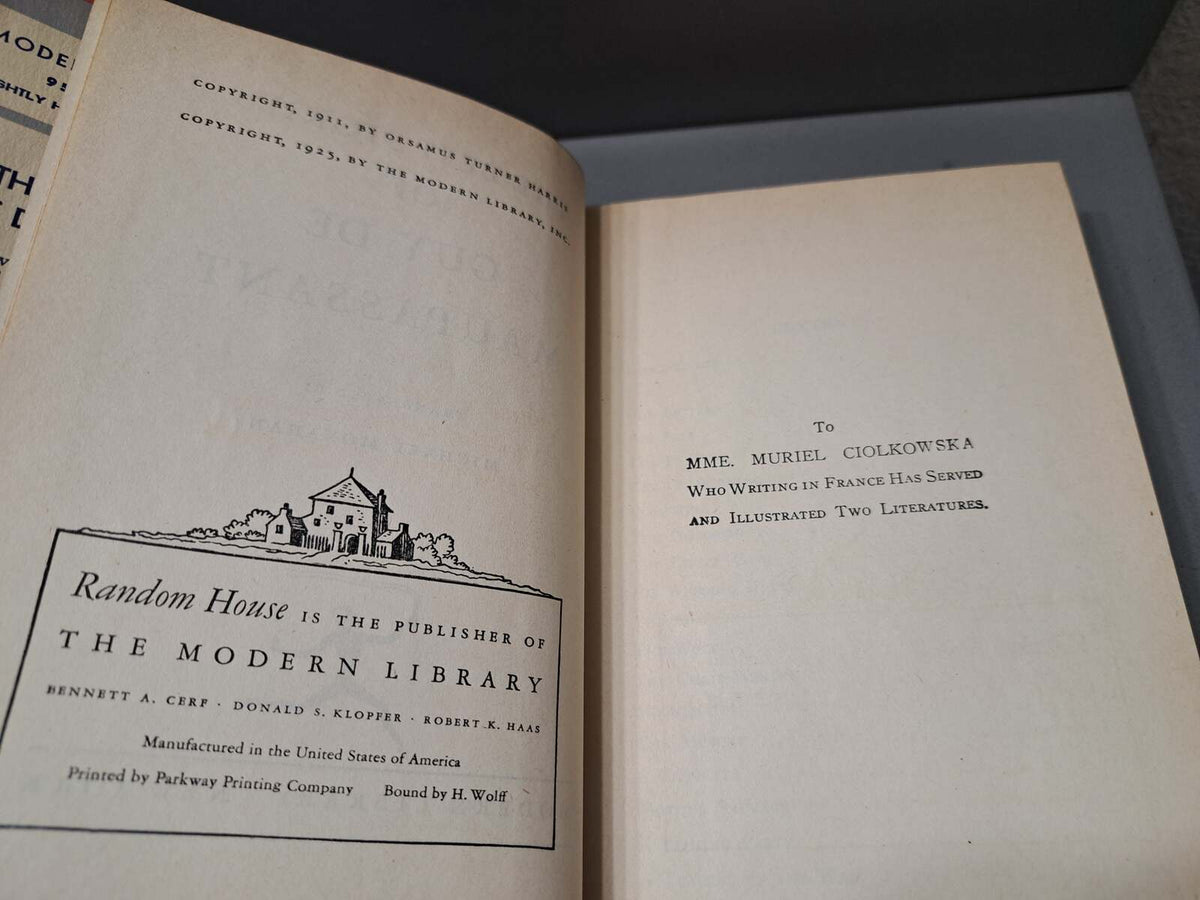 Vintage 1925 The Best Stories of de Maupassant by Michael Monahan