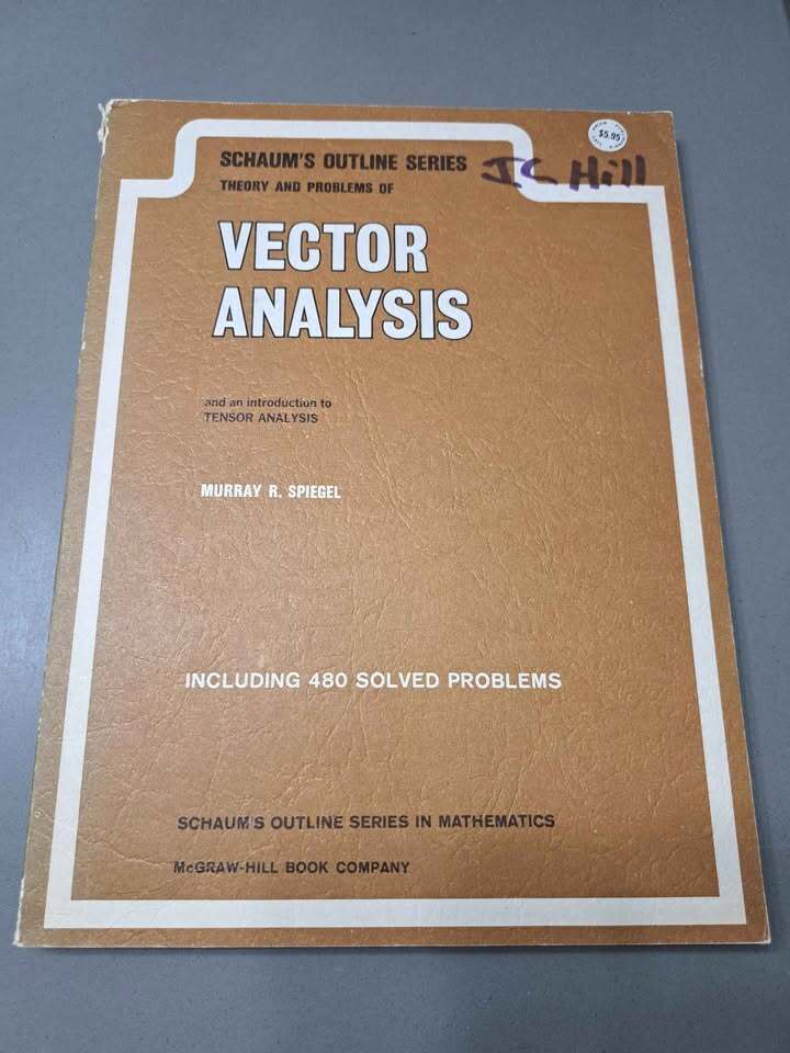 Vintage 1959 Vector Analysis and an Introduction to Tensor Analysis by Murray R Spiegel