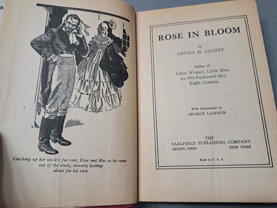 Rare Vintage 1876 Rose In Bloom by Louisa M Alcott hardcover (author of Little Women)
