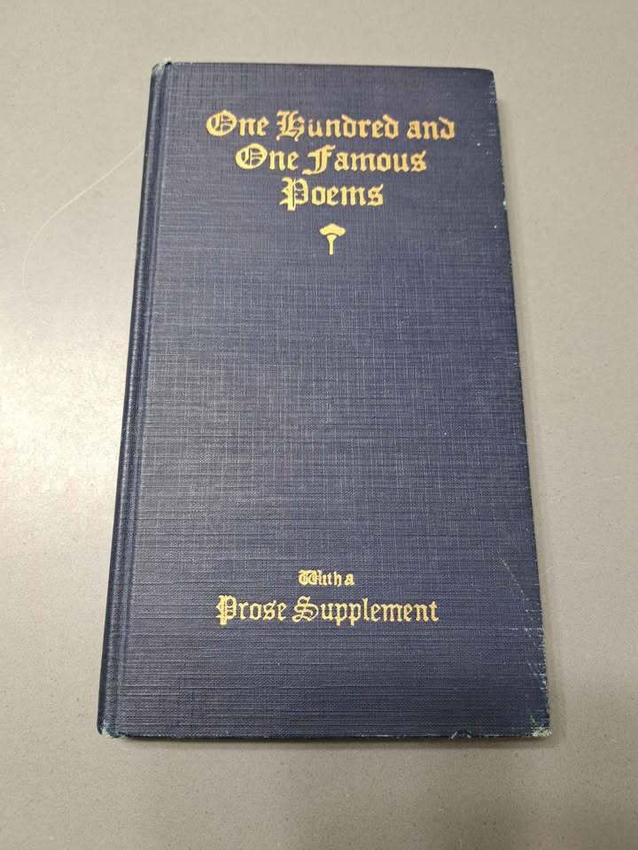 Vintage 1929 One Hundred and One Famous Poems with a Prose Supplement - Hardcover