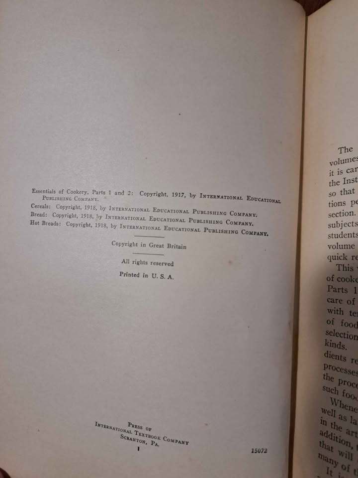 Vintage 1918 Essentials of Cookery