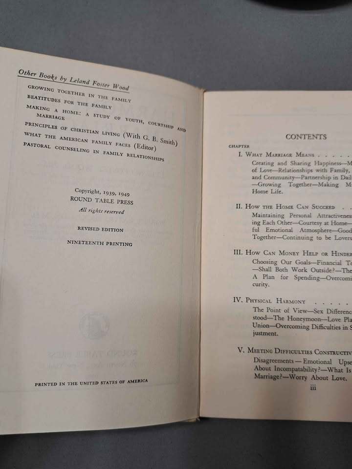 Vintage 1949 Harmony in Marriage by Leland Foster Wood