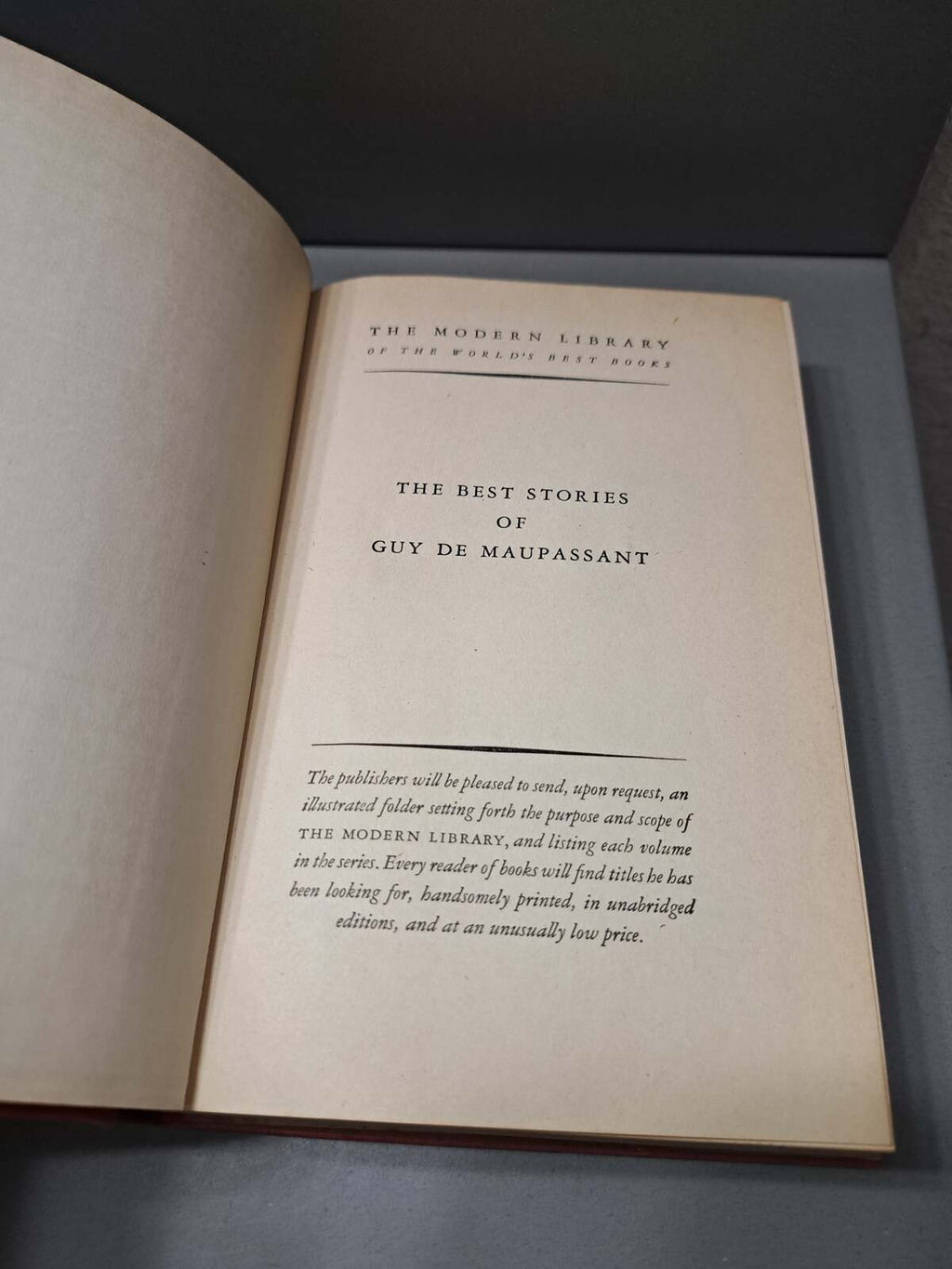Vintage 1925 The Best Stories of de Maupassant by Michael Monahan