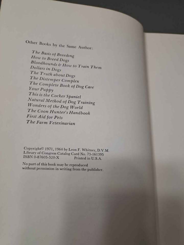 Vintage 1977 Dog Psychology: The Basis of Dog Training by Leon Whitney