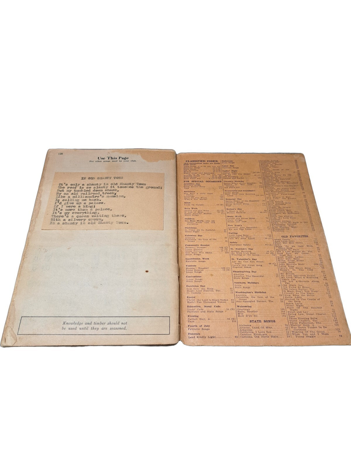 Vintage 1926 Songs for Lions