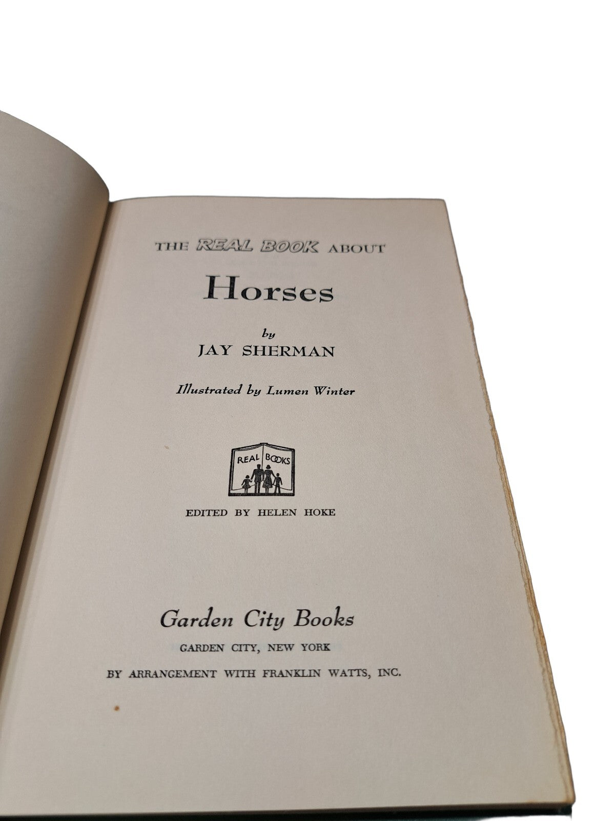 Vintage 1952 The Real Book About Horses by Jay Sherman
