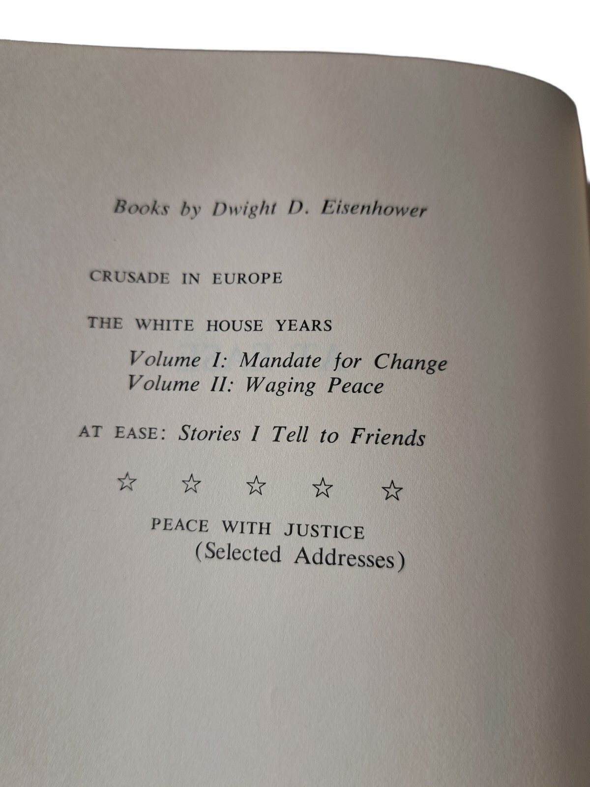 Vintage 1967 first edition of At Ease: Stories I Tell to Friends book by Dwight D Eisenhower