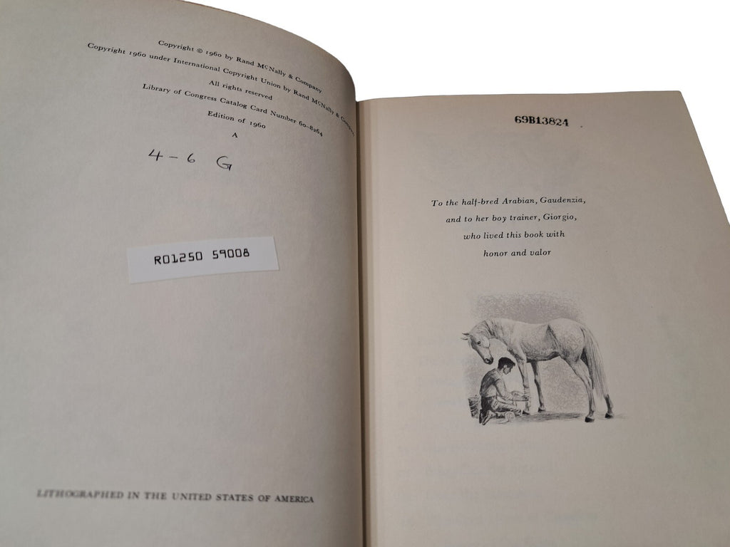 Vintage 1960 Gaudenzia Pride of Palio book by Marguerite Henry