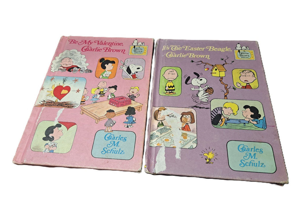 Vintage 1974/1976 A Charlie Brown Thanksgiving, Valentine & Easter books by Charles M Schulz